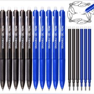 Erasable Pens,5 Black/5 Blue Gel Ink Pens+6 Extra Refills -0.7mm Fine Point